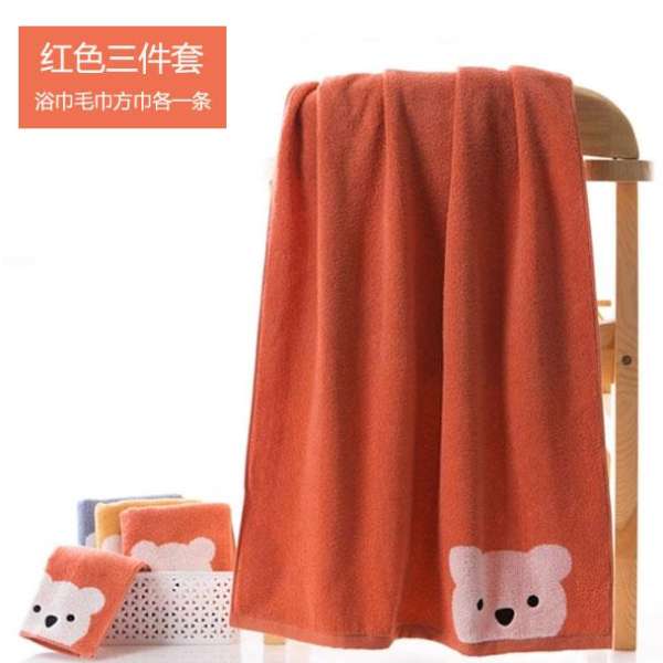 KING SHORE Hoạt Hình 100% Cotton Khăn Tắm Cotton Không Xoắn Ba Mảnh