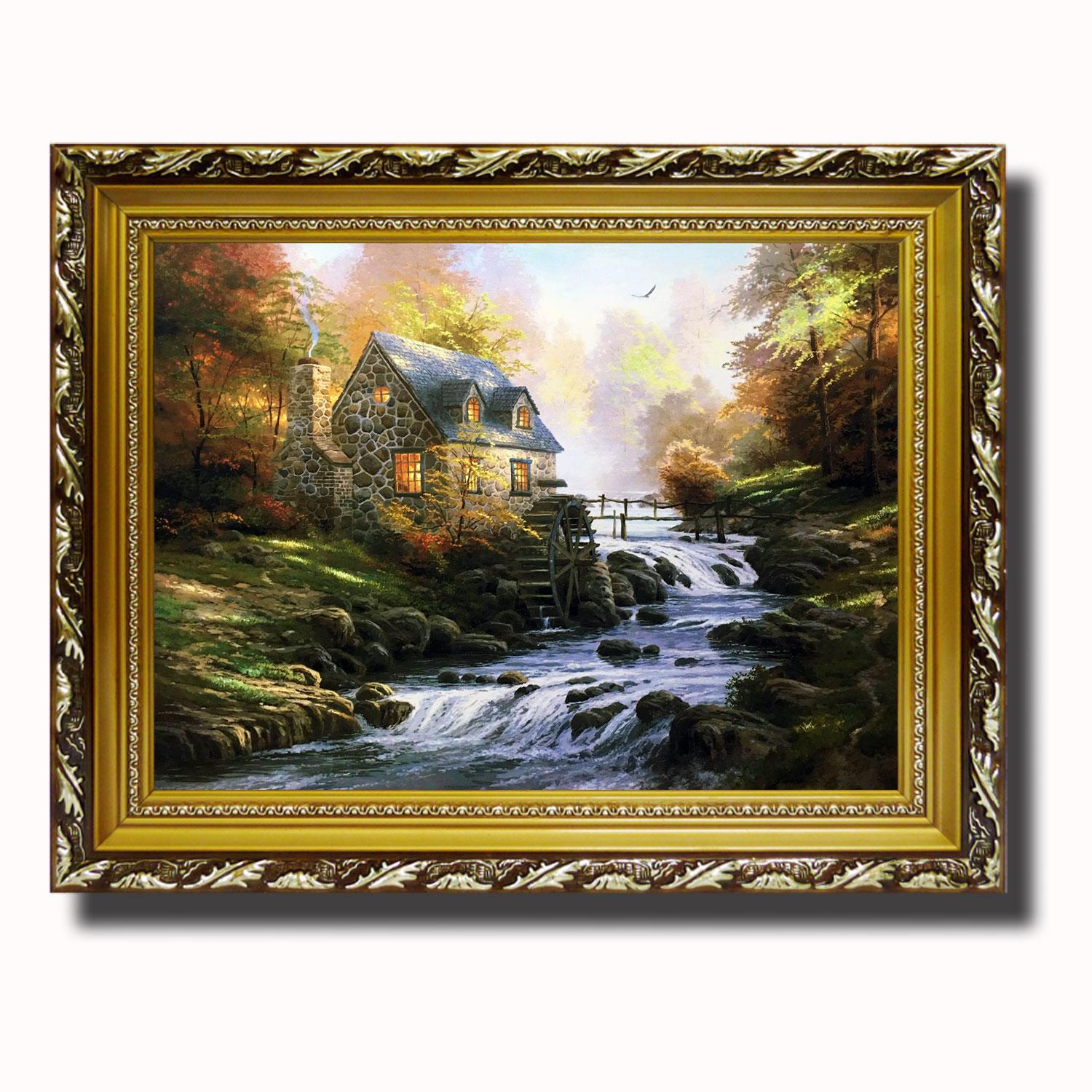 Tranh treo tường - Ngôi Nhà Bên Sông 36 - Tranh Minh Hiền (KHUNG GỖ - 40 x 50cm)