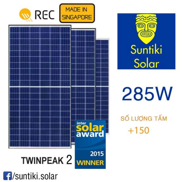 Pin năng lượng mặt trời REC (Solar Panels) 285W (trên 150 tấm)