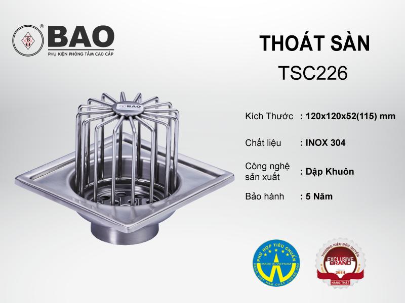Thoát sàn BAO - TSC226 (Inox 304)