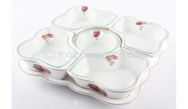 Khay sứ đựng mứt Tết 5 ngăn Royal Houseware SP5 153