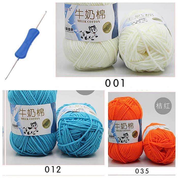 [HCM]3 cuộn len milk bò + 1 Kim móc