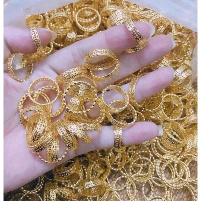 Nhẫn kim tiền phủ vàng non cao cấp