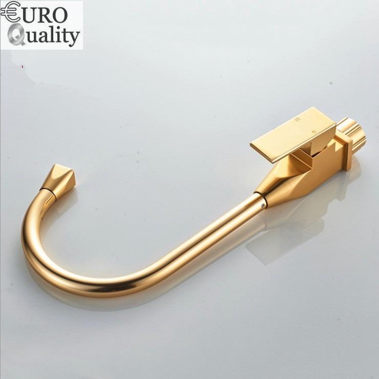 Vòi nước nóng lạnh bồn rửa chén mạ vàng tĩnh điện 7 lớp cao cấp Euro Quality - Kitchen Faucet Golden