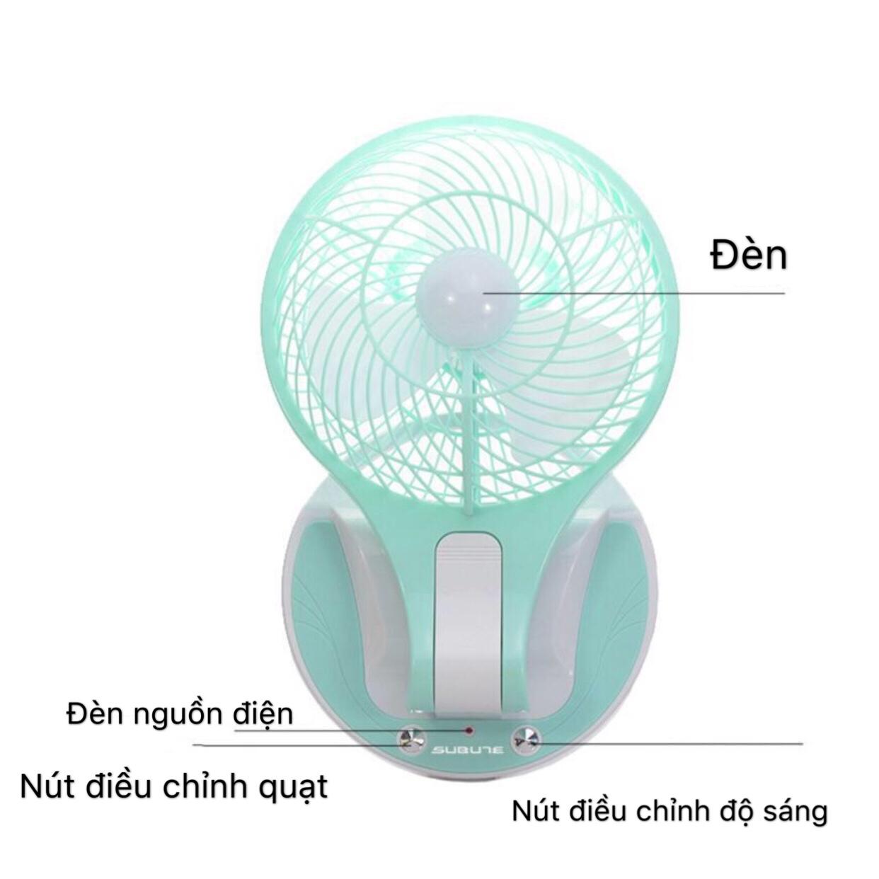 QUẠT SẠC 3 CÁNH CÓ ĐÈN LED 2 CẤP ĐỘ