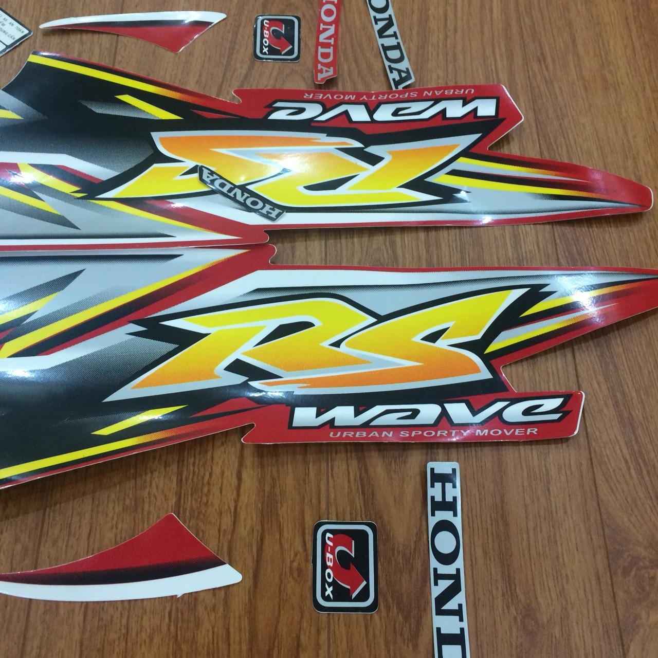 (HOT ) bộ tem  xe Wave RS-wave alpha-wave đời 2007 đến 2009 màu đỏ -B27-DECAL DÁN XE  WAVE RS