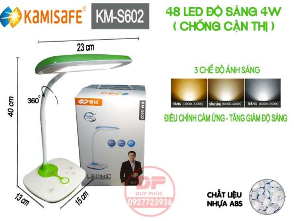 ĐÈN BÀN CAO CẤP KAMISAFE - 3 CHẾ ĐỘ SÁNG – KM S602