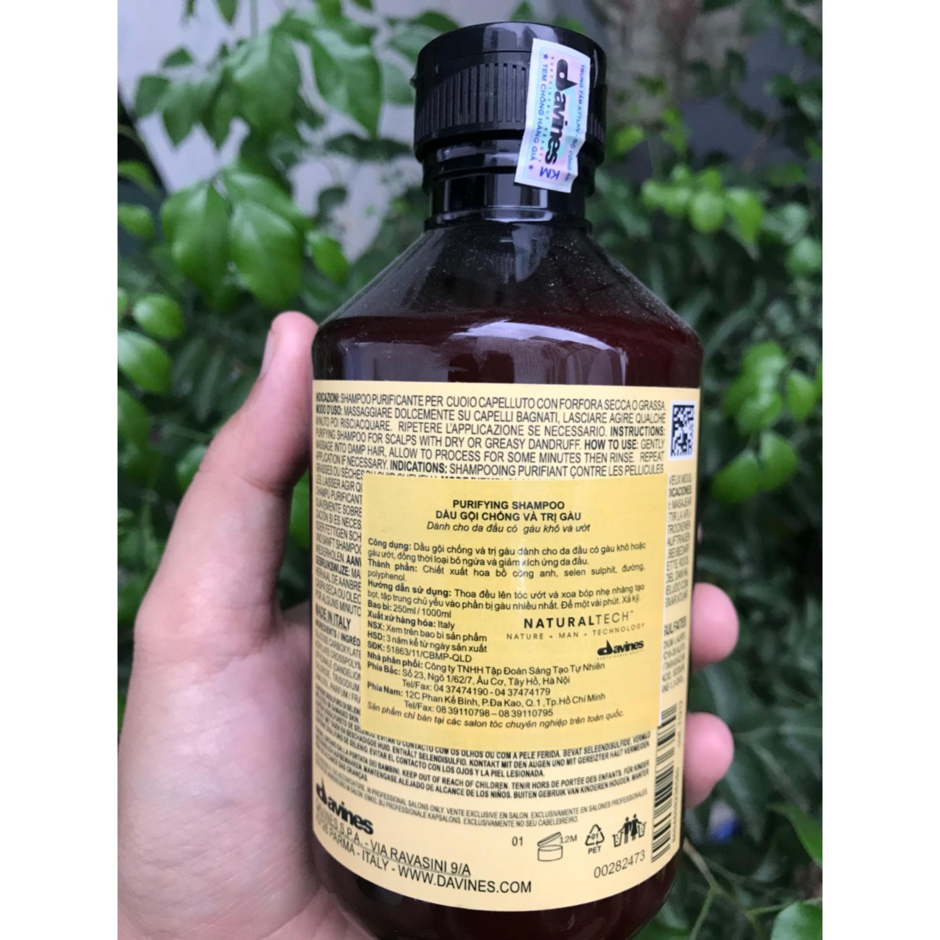 [HCM]Dầu gội cho da đầu bị gàu DAVINES PURIFYING Shampoo 250ml