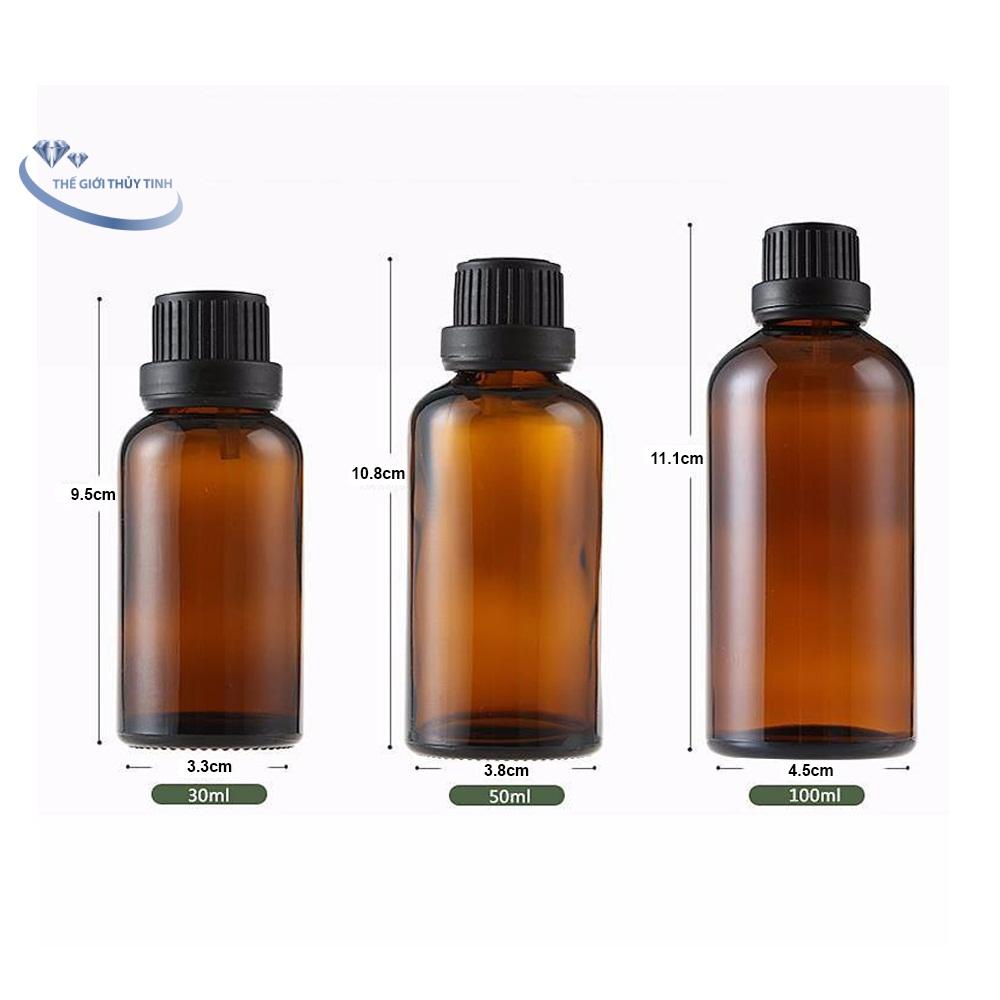 Bộ 10 Chai Thủy Tinh 100ml Đựng Tinh Dầu Nhỏ Giọt