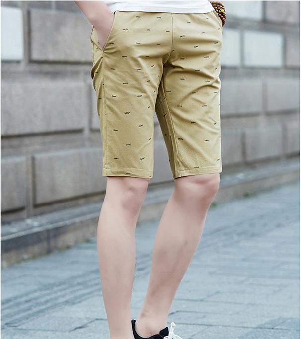 Quần short kaki nam họa tiết thời trang