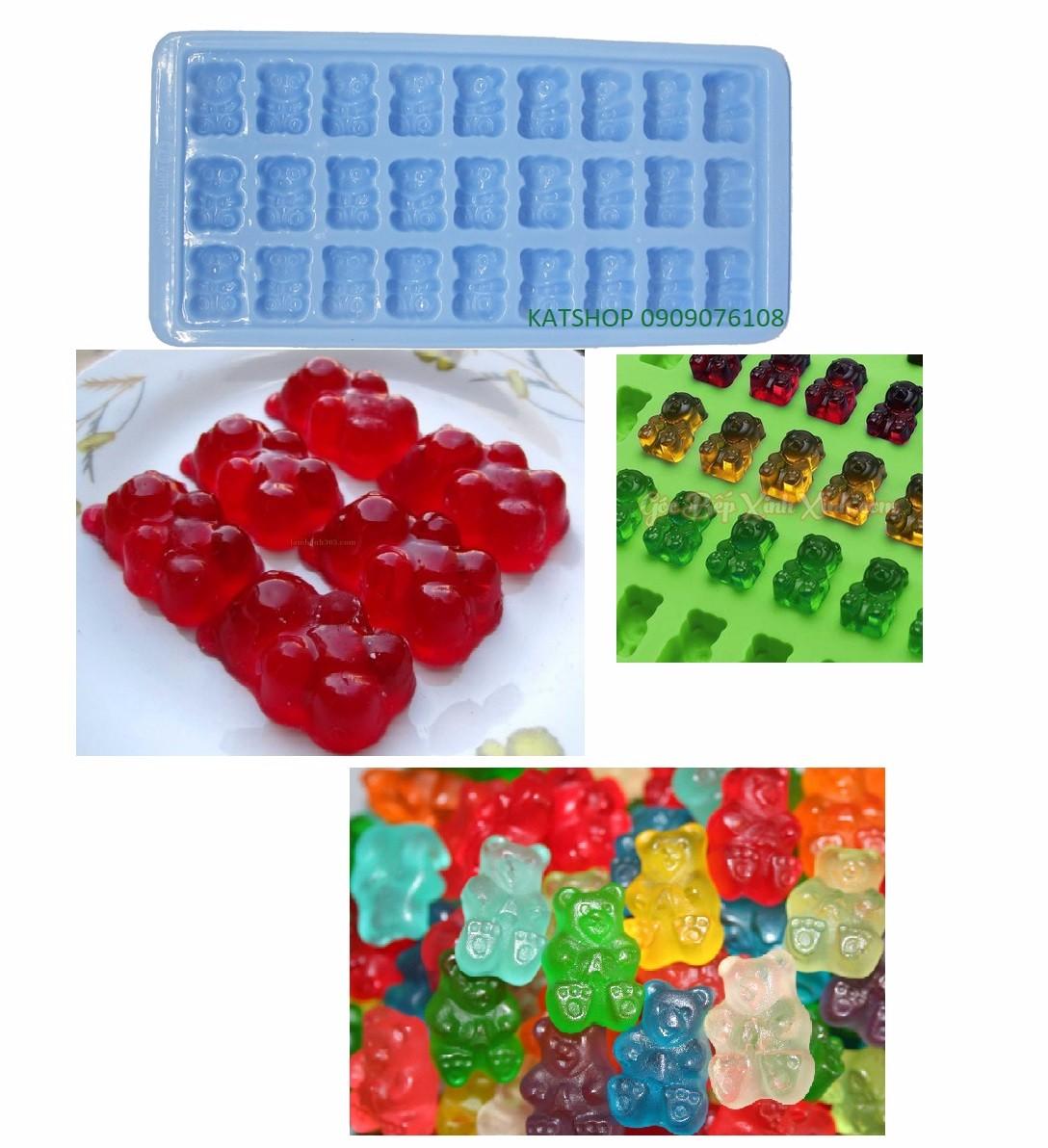 Combo 2 Khay Làm Thạch Hình Gấu 27 Ô