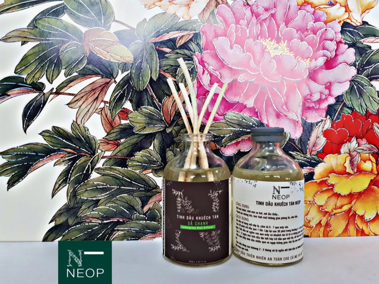 Tinh Dầu Khuếch Tán Sả Chanh NEOP 50ml Đuổi Muỗi (Singapore) - Tặng Kèm 20 Que Mây Khuếch Tán - Lemongrass Reed Diffuser