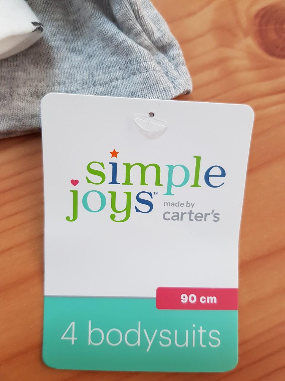 Set 4 bộ đồ liền thân bodysuit tay dài cho bé trai