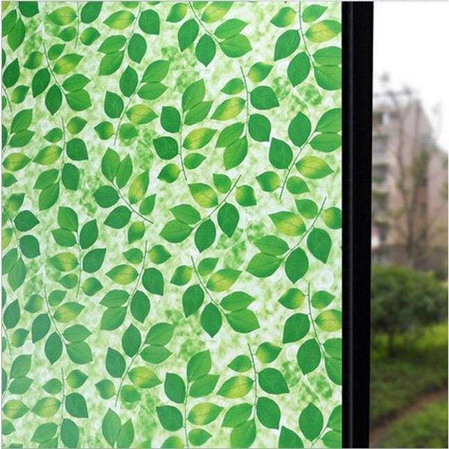 5 Mét Decal Dán Kính Mờ Khổ 45cm Rộng Có Keo - LÁ XANH PK046