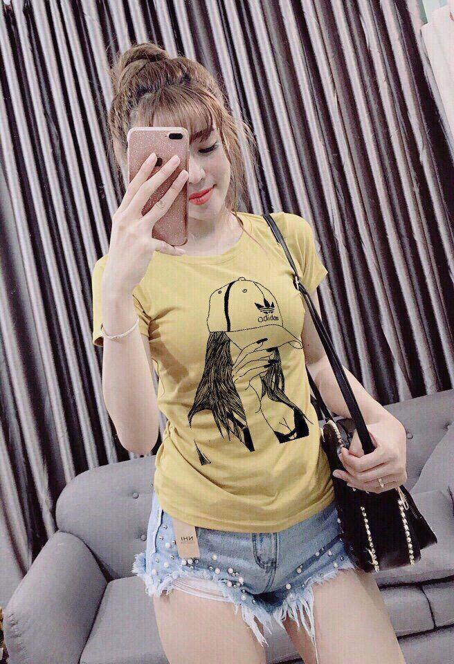 Áo Thun Nữ In Hình Cô Gái