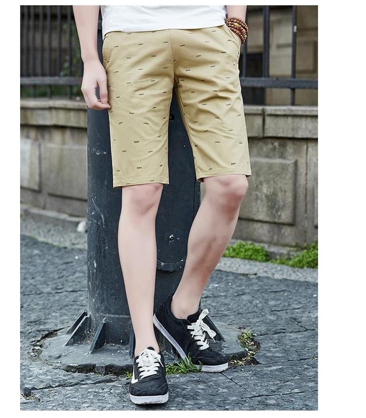 Quần short kaki nam họa tiết thời trang