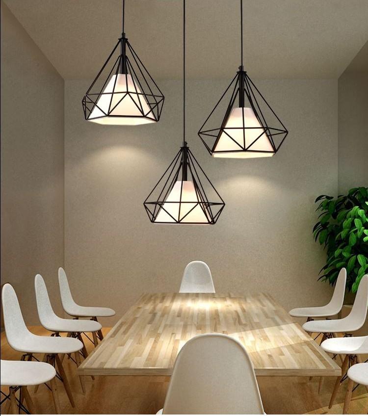 Đèn thả trần kim cương size lớn ( 38cm) dành cho bàn ăn, trang trí quán cafe, salon tóc - tặng kèm bóng LED cao cấp 12W