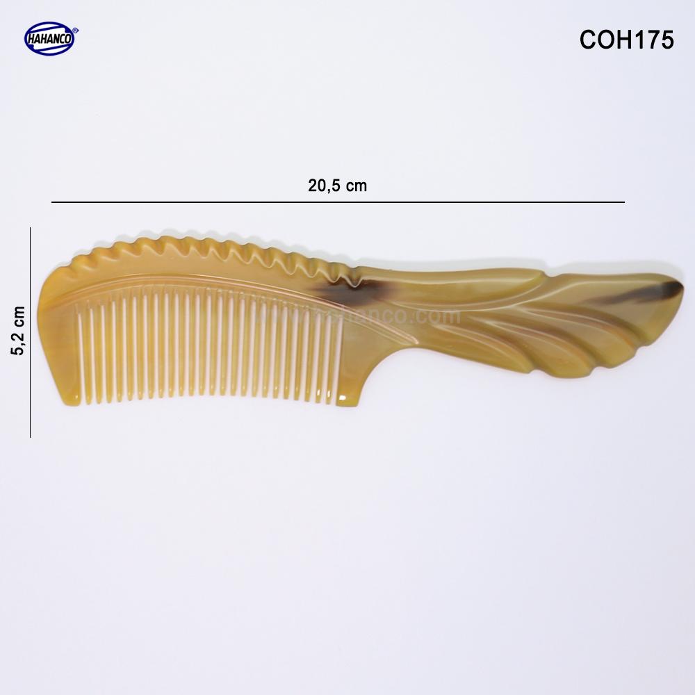 Lược sừng xuất Nhật - COH175 (Size: XL - 20cm) Dáng lược Châu Âu - Mẫu cao cấp cực sang - Horn Comb of HAHANCO - Chăm sóc tóc