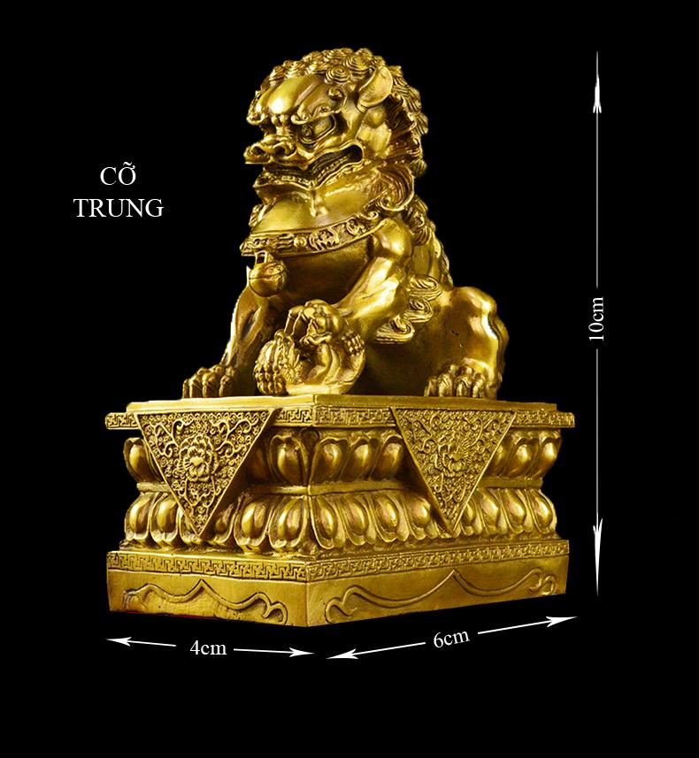 Tượng đôi con Nghê bằng đồng thau cỡ trung