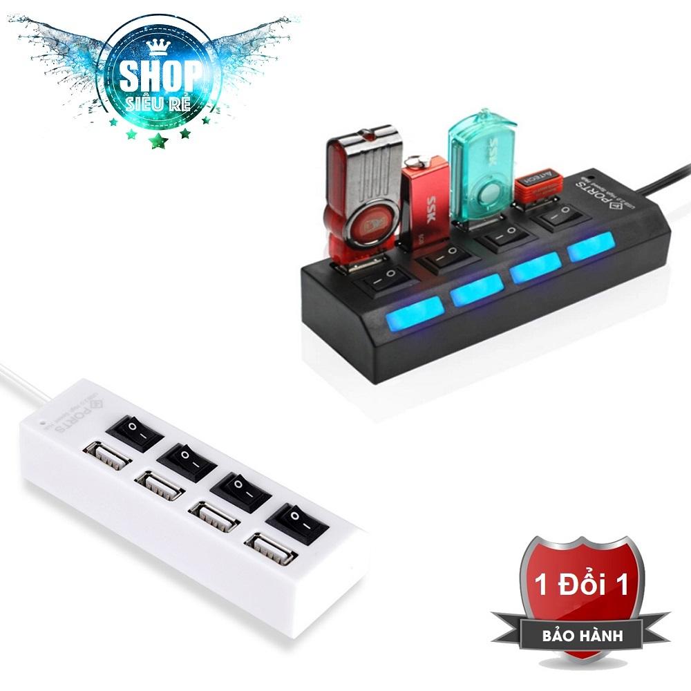 Hub usb công tắc 4 cổng trắng