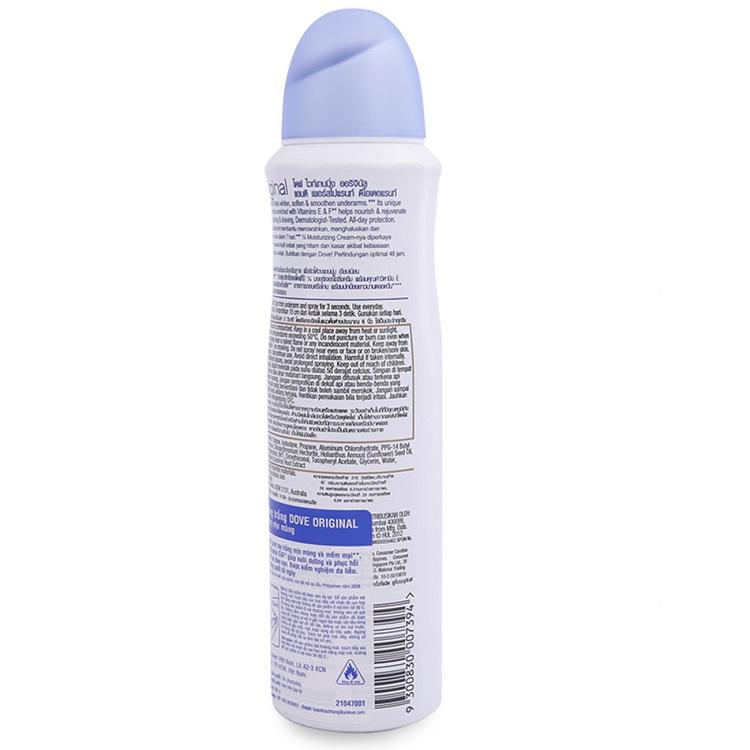 Xịt khử mùi Dove Original chai 100ml