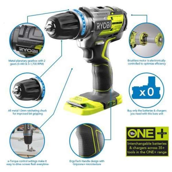 Máy Khoan Pin Ryobi Brushless R18PDBL