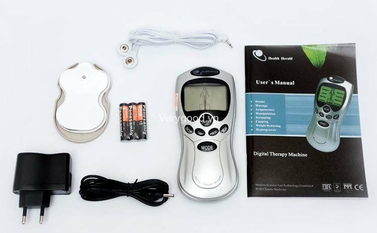 Máy mát xa (massage) điện châm trị liệu châm cứu 4 miếng dán