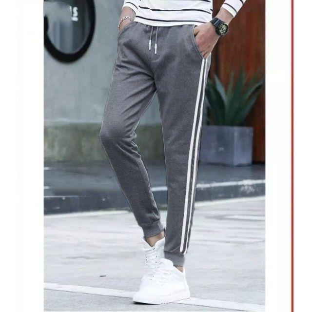 Quần jogger nam thun nỉ viền 2 sọc