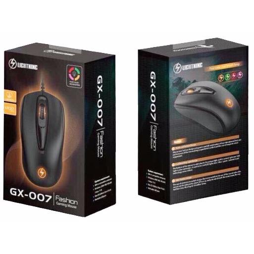 Chuột quang Lightning GX-007 Gaming đèn led 7 màu có dây