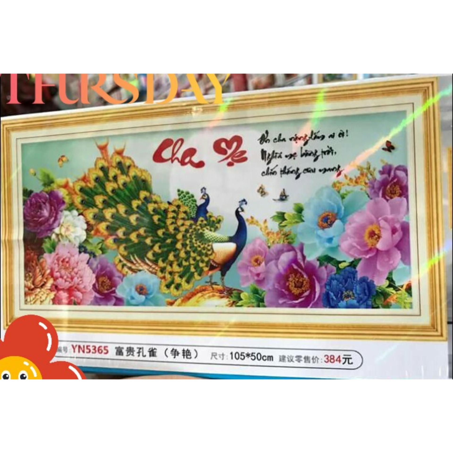 Tranh đính đá cao cấp cha mẹ yn5365- kt 105x50- ngocthinhshop
