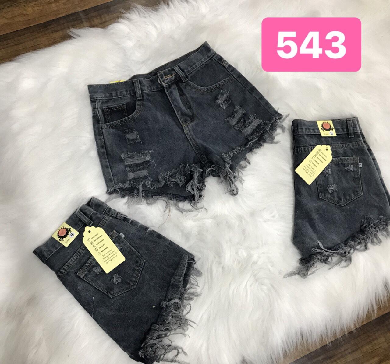 Quần short jean nữ rách bậc thang 543