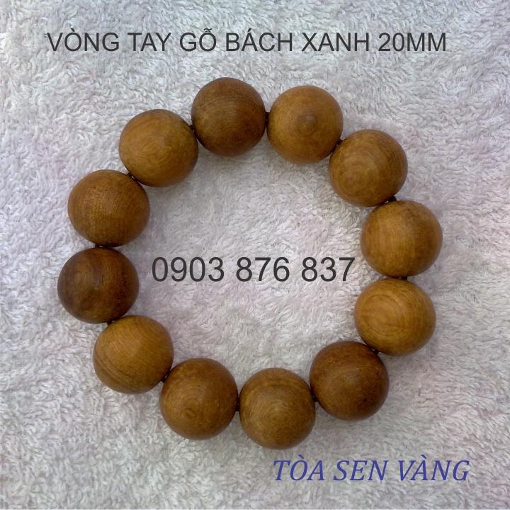 [HCM]VÒNG TAY GỖ BÁCH XANH 20MM
