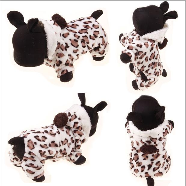 áo chó mèo cao cấp kiểu áo liền quần bông báo đốm size m ( dành cho chó mèo 1 - 3 kg )