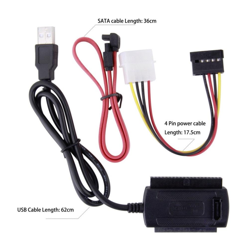 Bộ chuyển đổi cáp USB 2.0 sang IDE SATA (Đen) + Quà tặng hấp dẫn