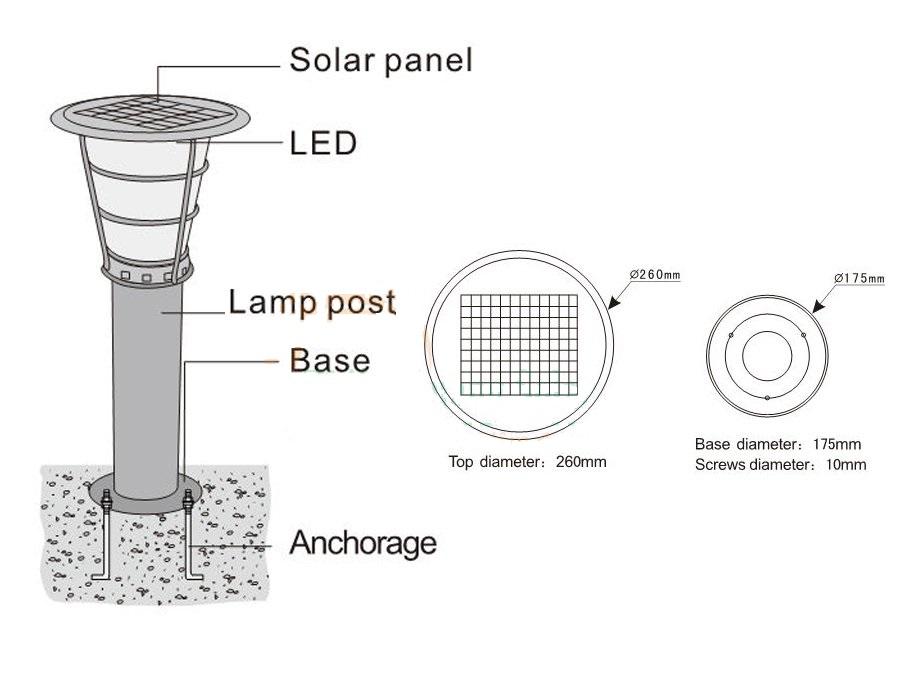 Đèn sân vườn năng lượng mặt trời hình trụ 4W - L1A