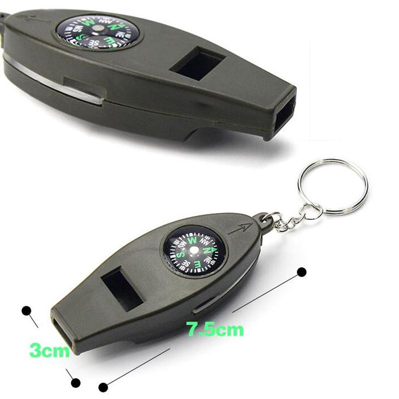 Móc khóa còi la bàn sinh tồn 4 in 1