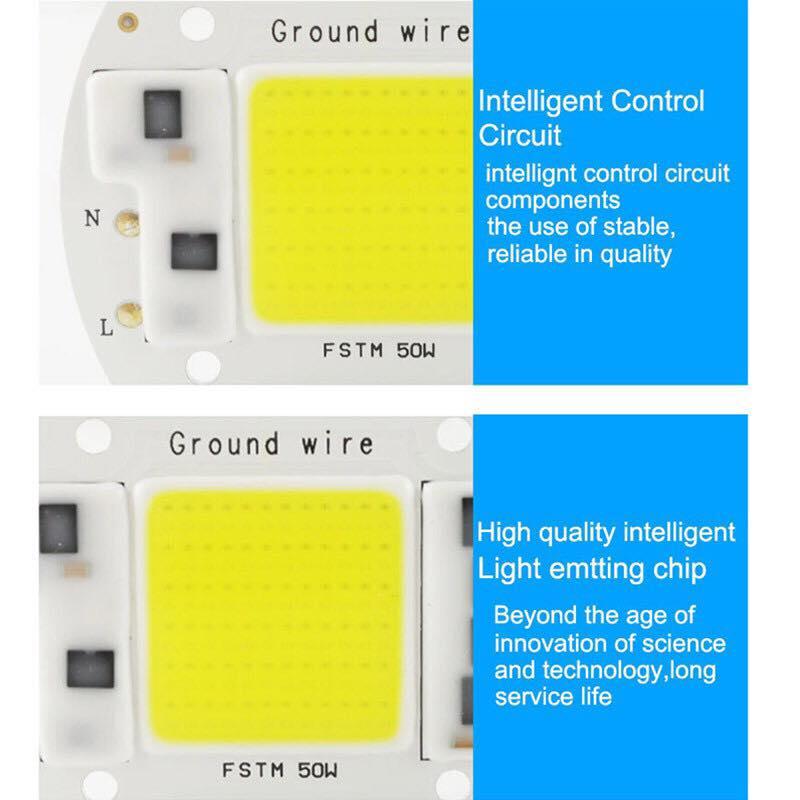 Đèn LED 20W 30W 50W Floodlight COB Chip 220V Thông Minh.