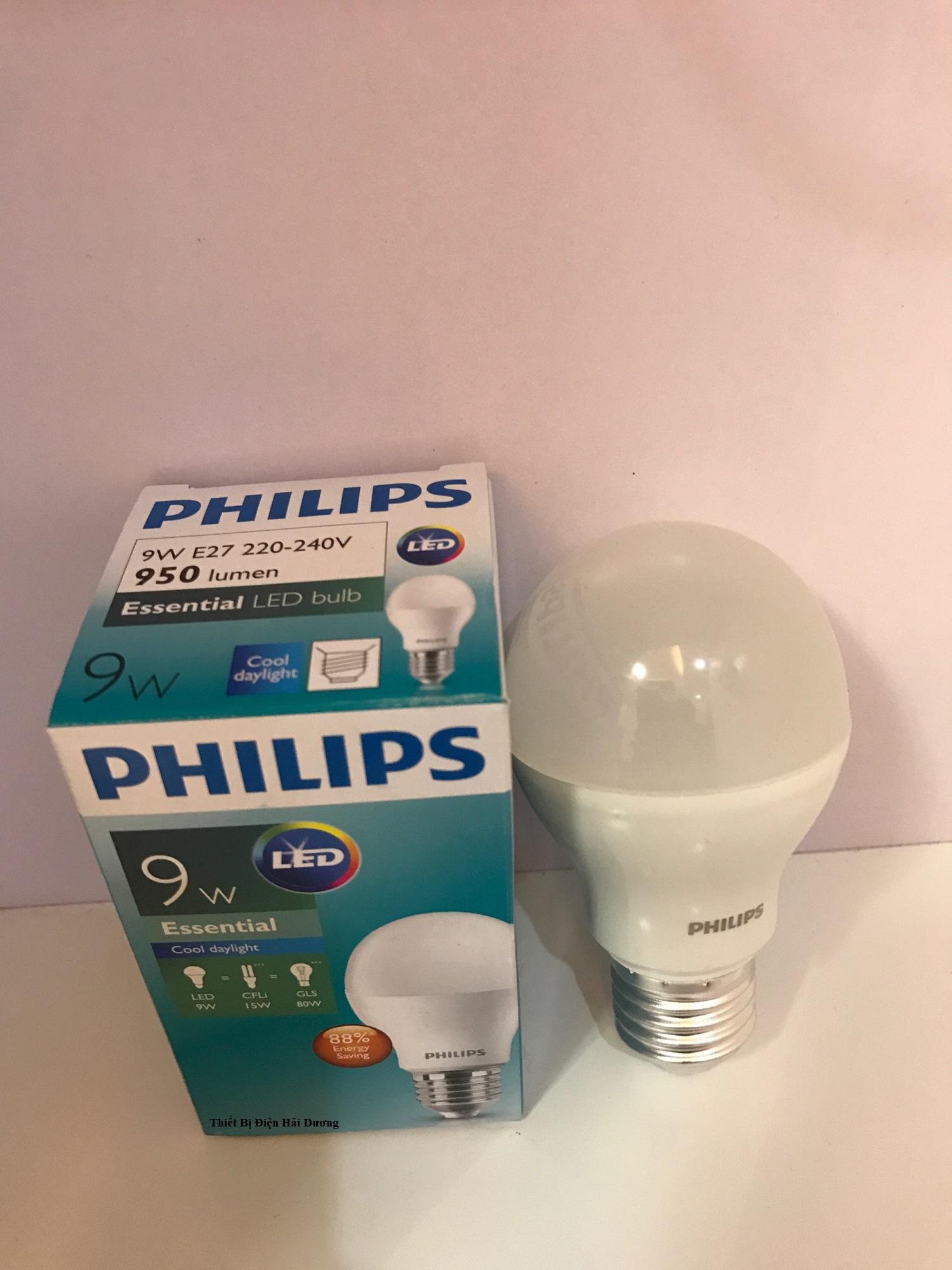 Bóng đèn Philips LED ESS LEDBulb 9W đuôi E27 230V A60 ánh sáng (Trắng,Vàng)