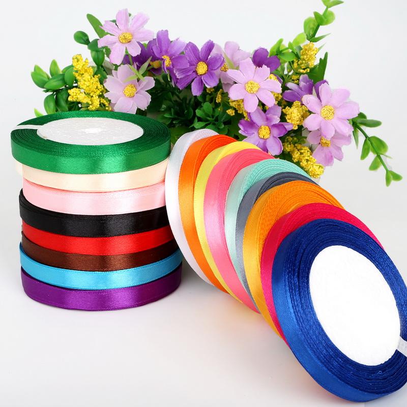 Bộ 2 cuộn Ruy băng lụa màu đỏ - bảng 1 cm dài 22m
