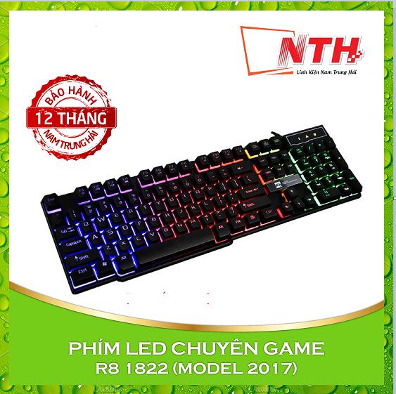 [HCM][TẶNG LÓT] BÀN PHÍM LED ĐA MÀU R8 1822
