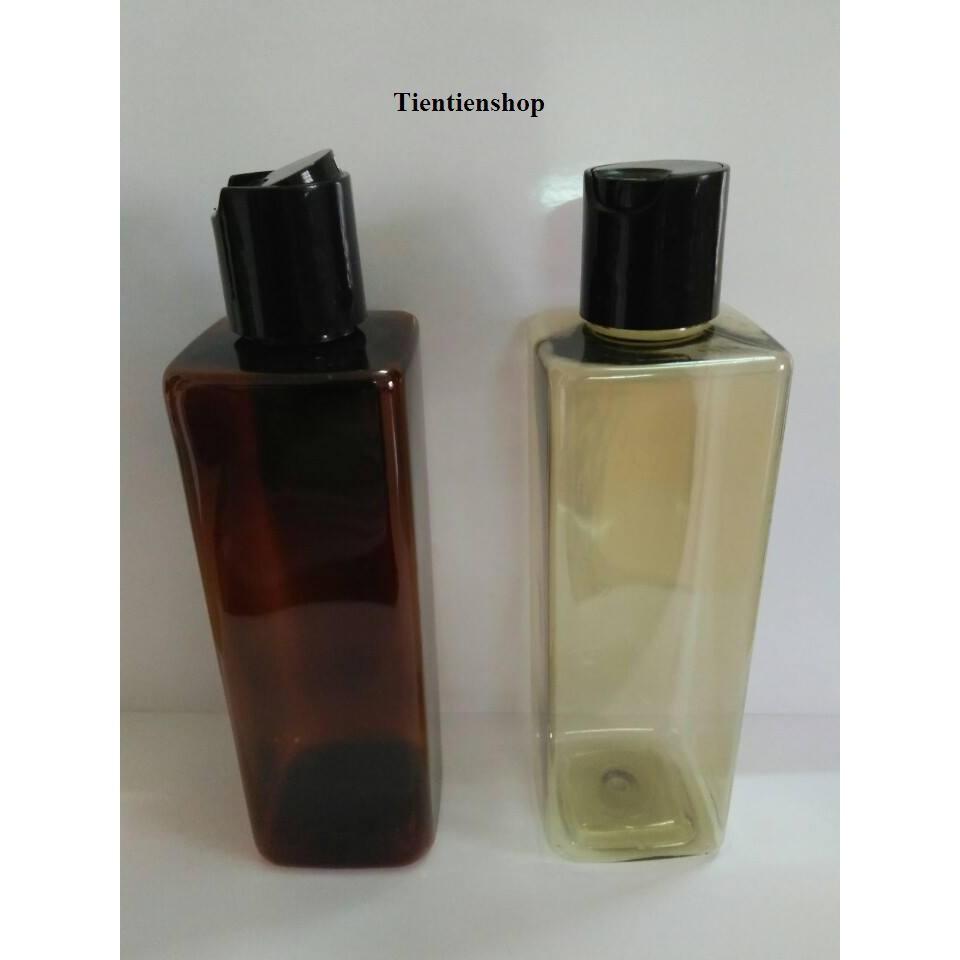 Chai vuông nắp đen Press 250ml