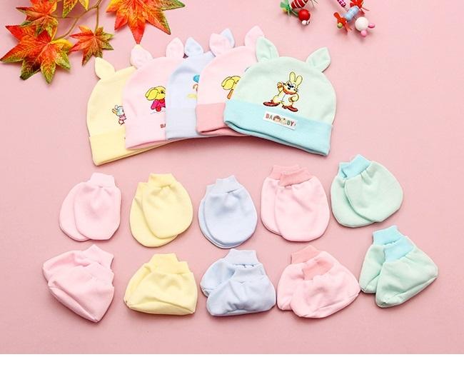 [HCM] 5 Bộ Bao tay chân và nón tai thỏ cho bé
