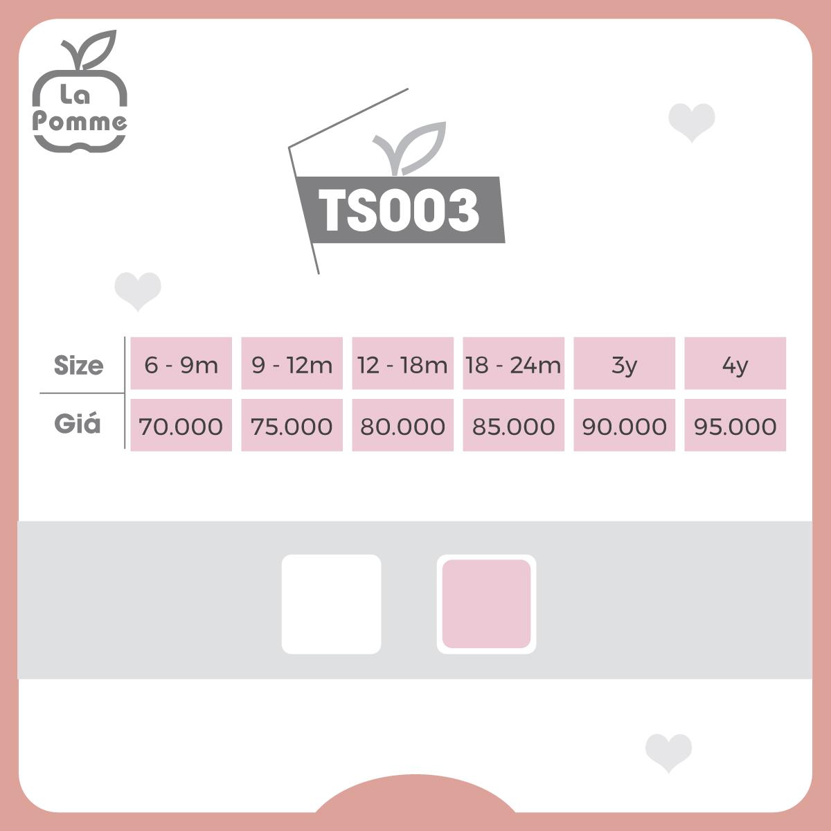 TS003 Set 2 áo cộc cài vai Hồng