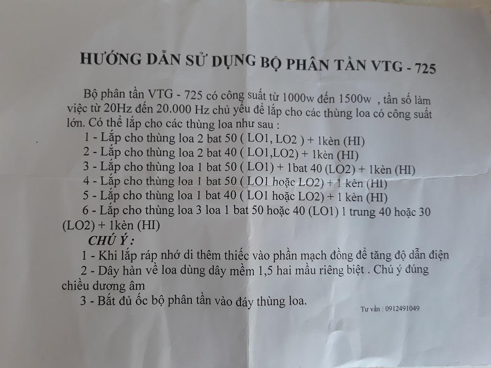 Mạch phân tần 3 loa cao cấp VTG 725