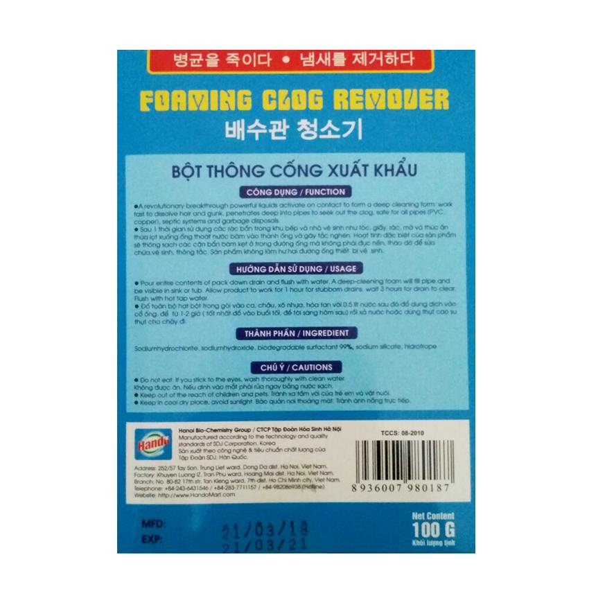 Bộ 5 gói 100g bột thông cống xuất khẩu TI150 (Đỏ)