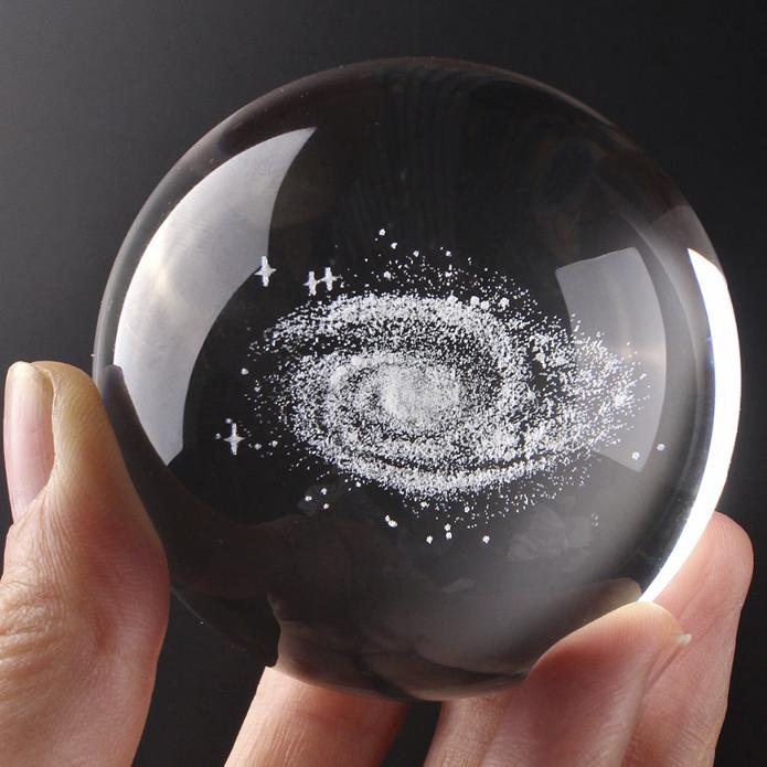 [HCM]Quả cầu thủy tinh thiên hà 3D - Galaxy Ball 6cm (Tặng LED rời)