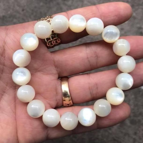 [HCM]VÒNG TAY ỐC XÀ CỪ TRẮNG 8LY- HÀNG A