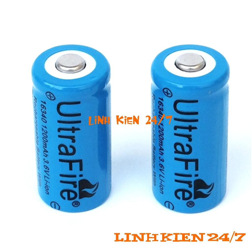 PIN SẠC 3.6V LI-ION ULTRAFIRE 16340-1200MAH ( 1 ĐÔI)