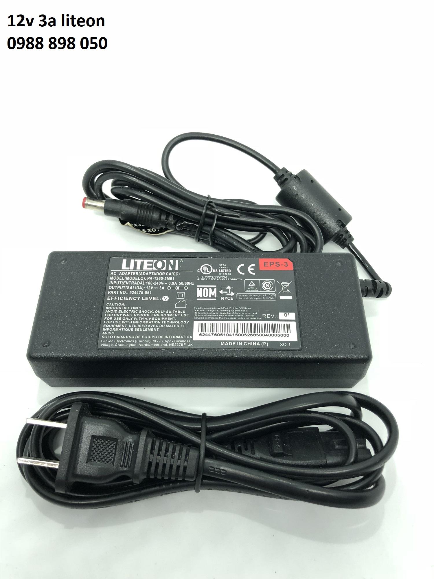 Adapter nguồn Liteon 12V 3A bản gốc
