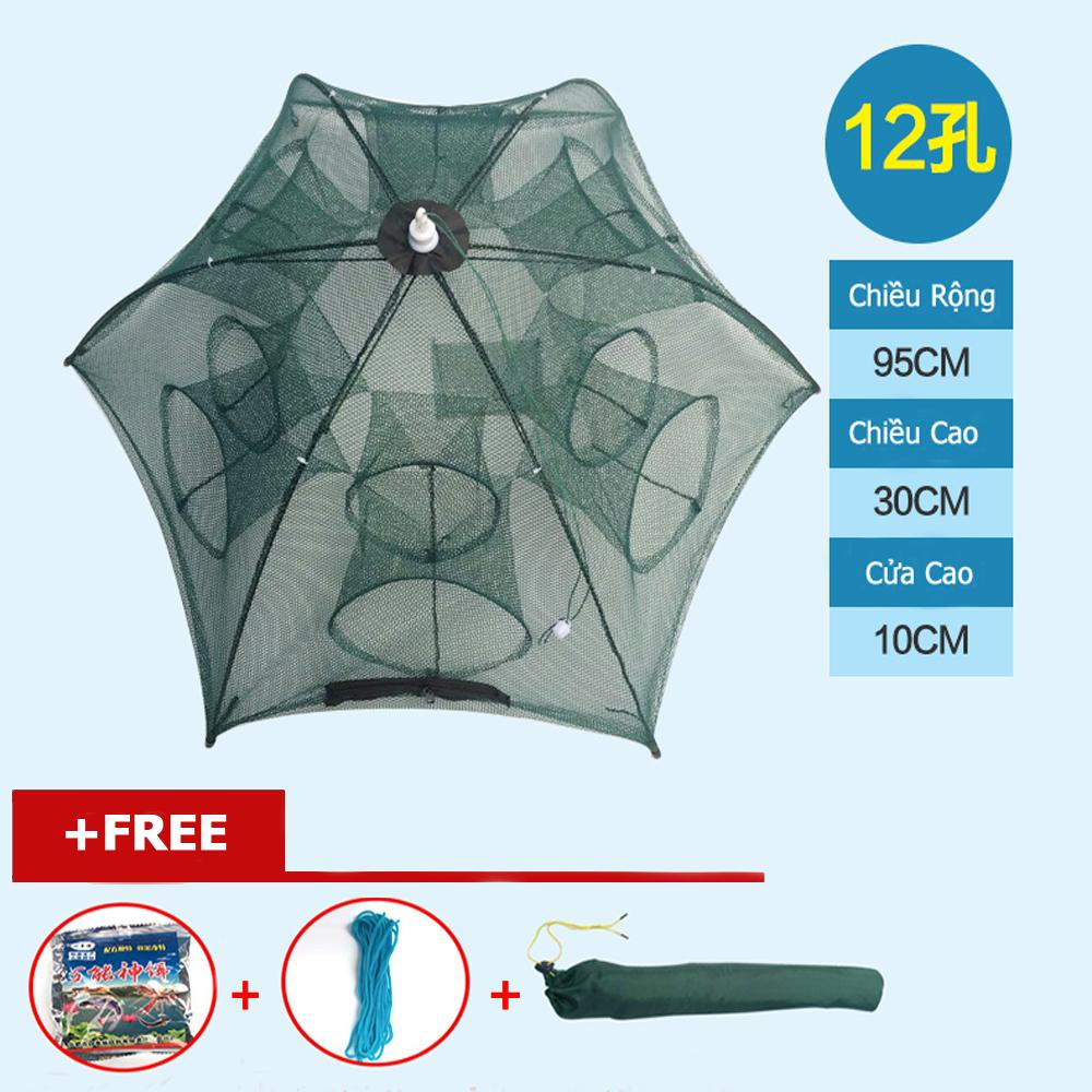Lưới Đánh Bắt Cá Bát Quái 8 cửa + Tặng kèm 1 gói mồi bẫy tôm,cua,cá